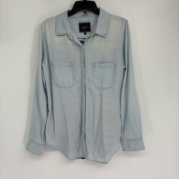 Rails denim chambray embroidered button down Aztec tunic size medium - Picture 1 of 10
